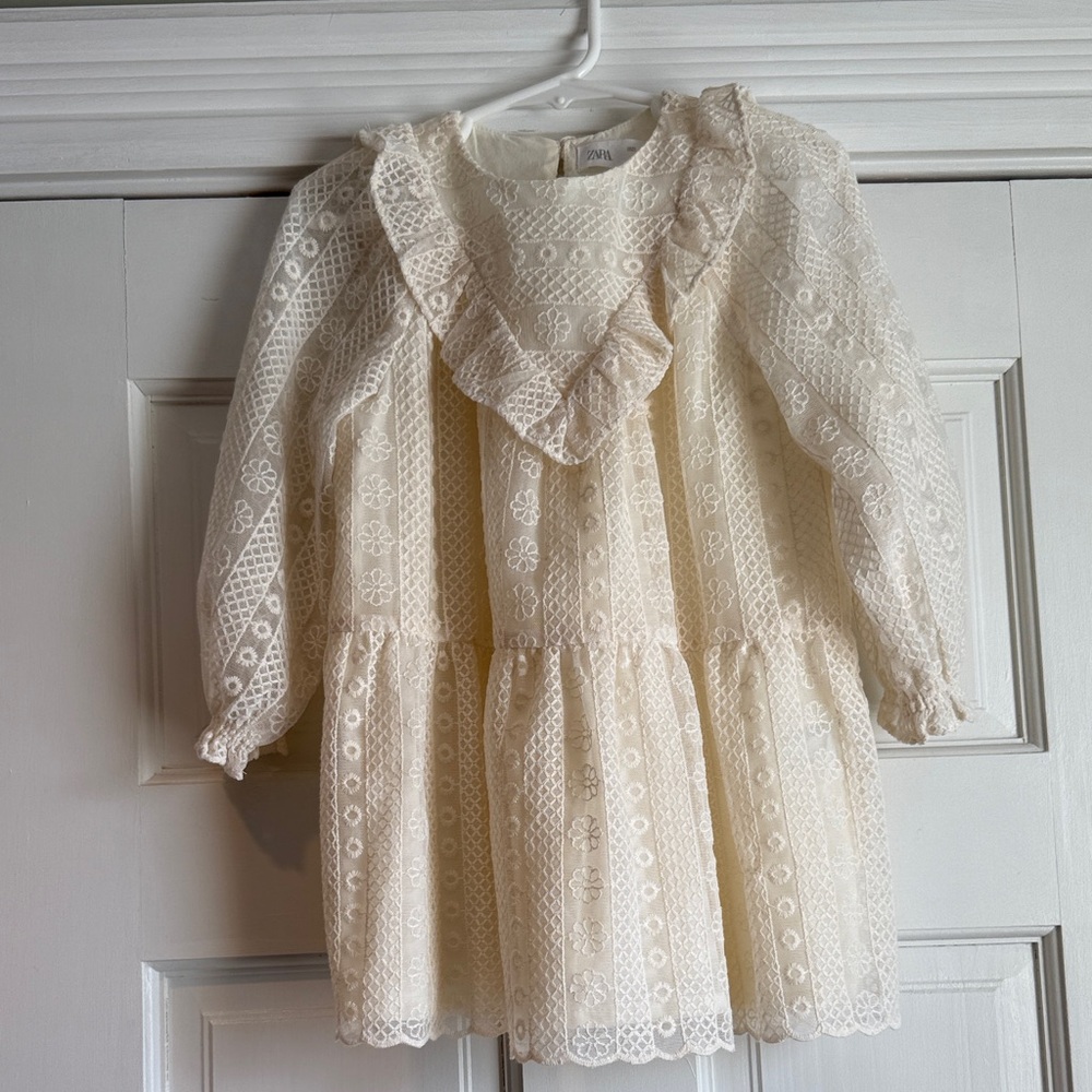 Zara Cream Lace Kids Formal Dress